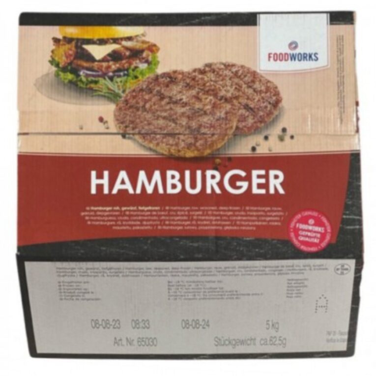 Hamburger Fleisch 62,5g 5kg “Foodworks”
