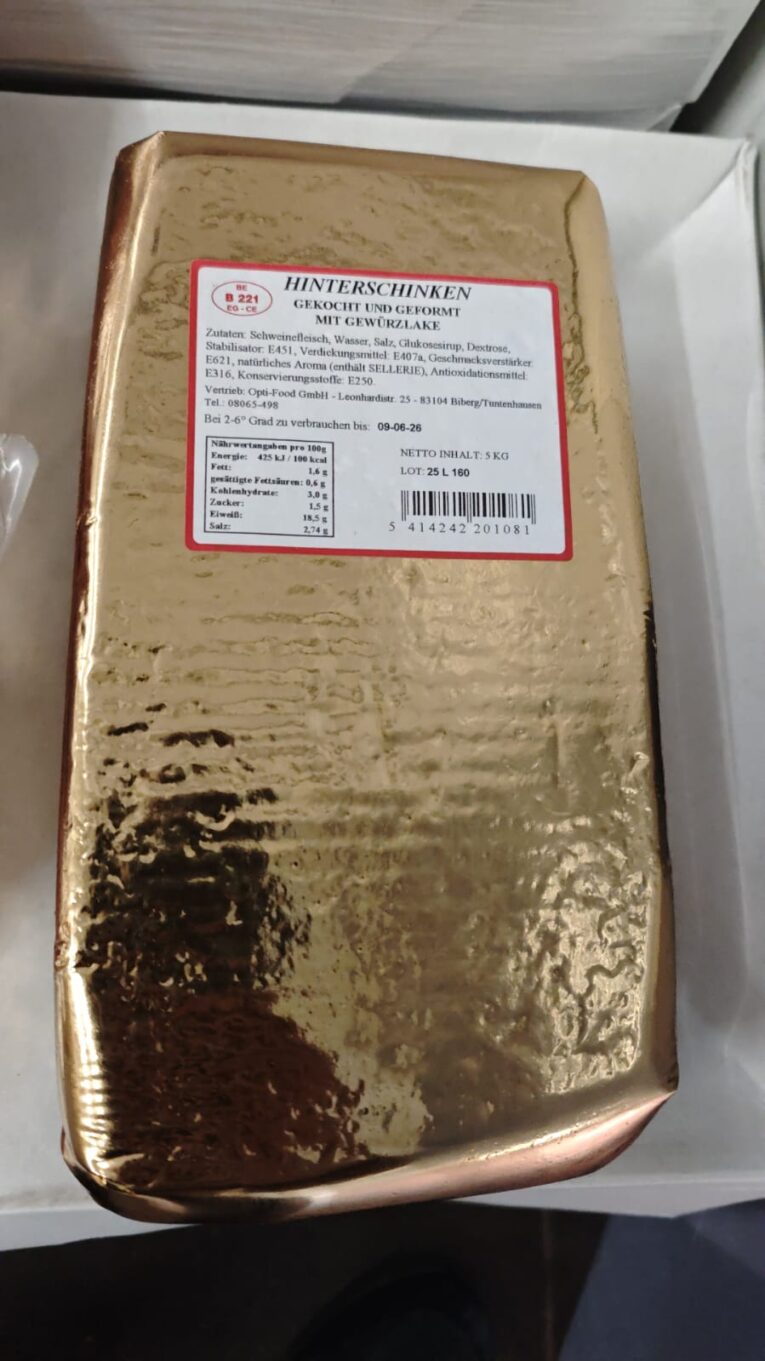 Hinterschinken, eckig, 100% 5kg/Block