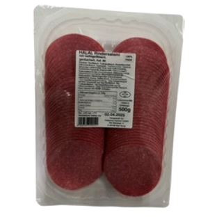 Rinder-Salami 80er geschnitten halal 500g