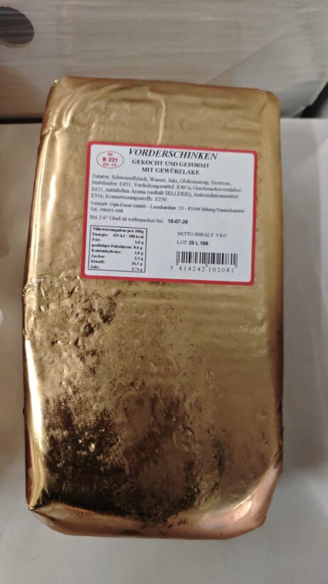 Vorderschinken eckig, 100% 5kg Block