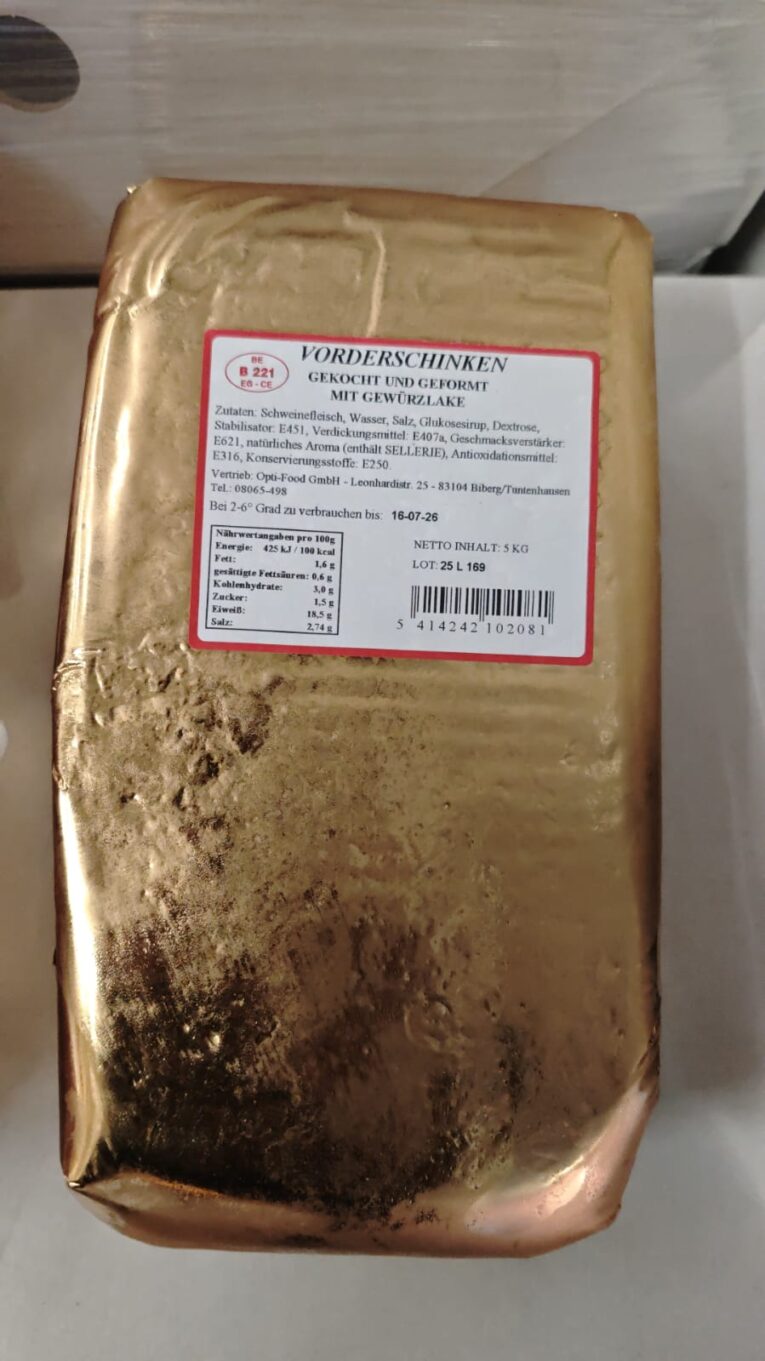 Vorderschinken eckig, 100% 5kg:Block